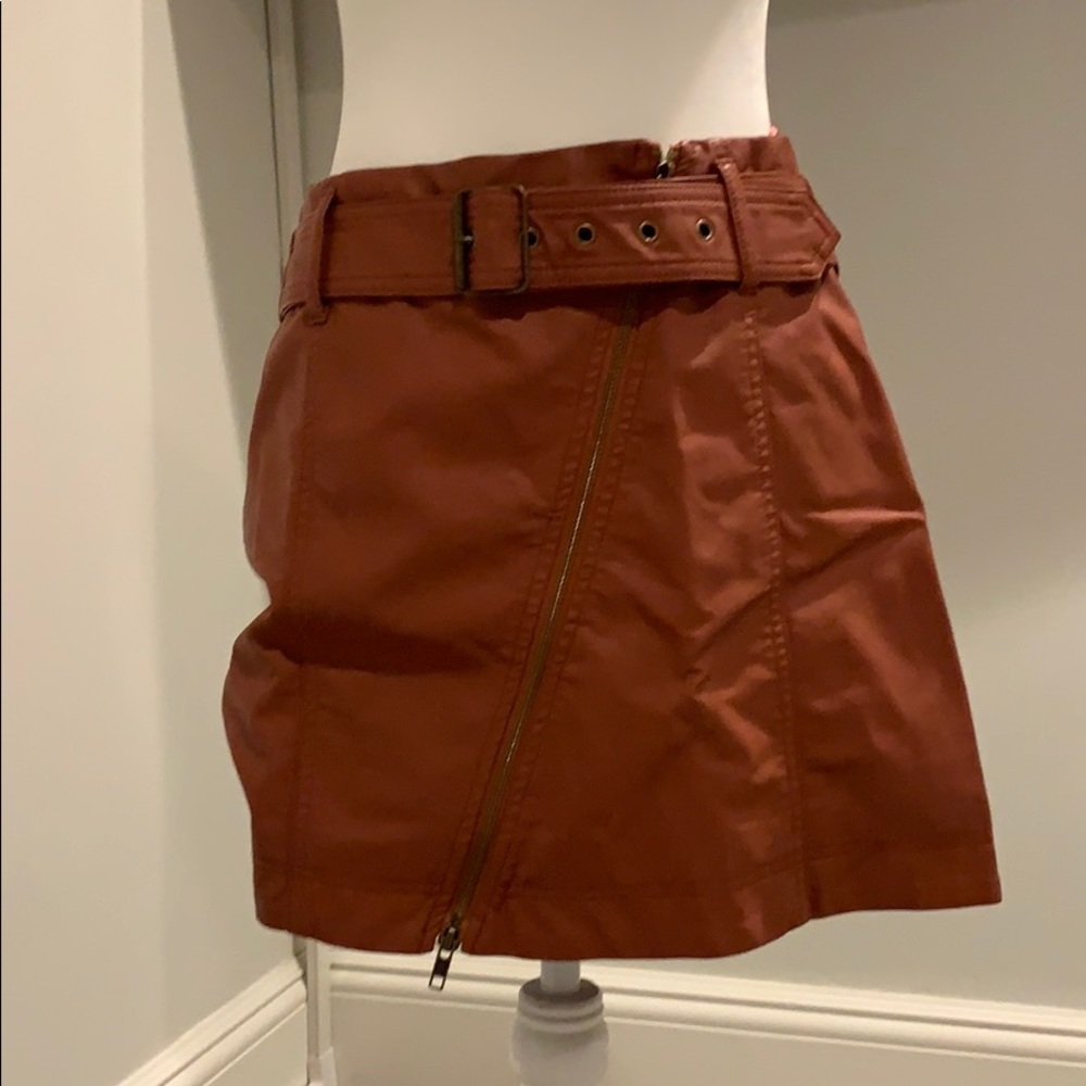 Rust Leather Skirt